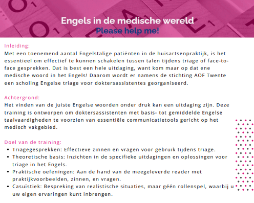 Engelse Triage training voor doktersassistentes